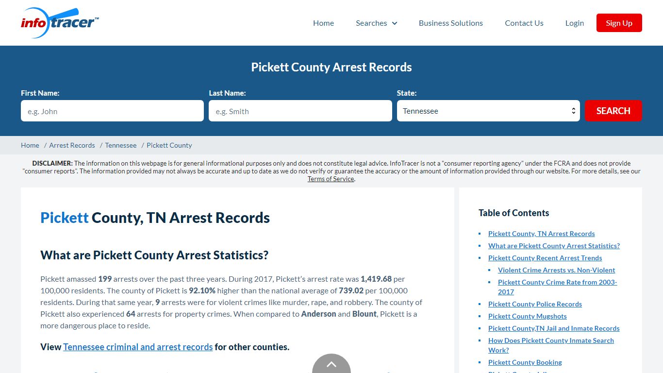 Pickett County, TN Arrests, Mugshots & Jail Records - InfoTracer